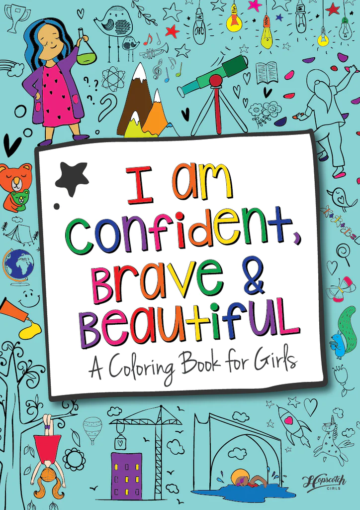 I am confident, brave and beautiful colouring book for girls